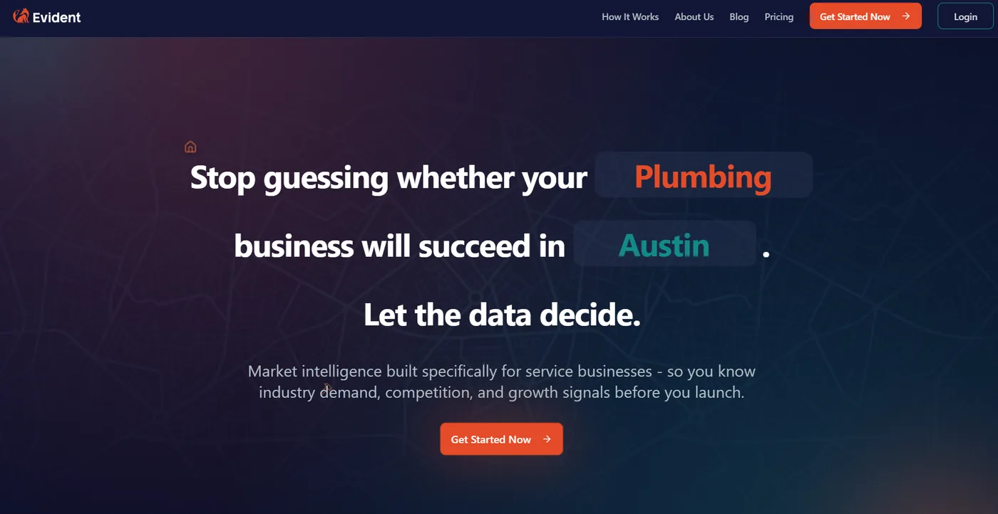 Website main page screenshot